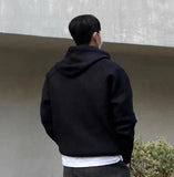 Men's Hooded Sweatshirt Knitting Solid with Zipper Male Hoodie Clothing Deals Cotton 90s Vintage Luxury Y2k Emo Tops Simple Warm
