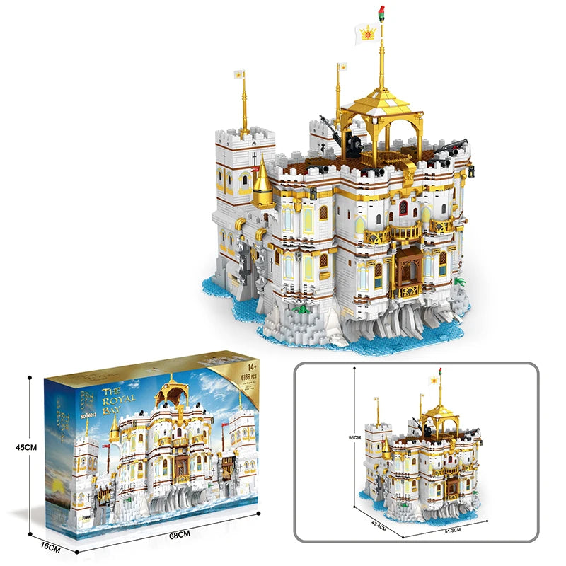 4168PCS Royal Bay Castle Building Blocks Medieval Vintage City Scape Construction Model Bricks Toys Creative Gifts for Children