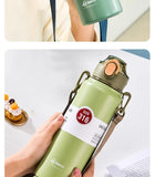 GIANXI 1000ml Spring Cap Large Capacity Vacuum Cup 316 Stainless Steel Coffee Cup Portable Outdoor Sports Water Bottle