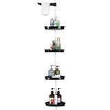Corner Shower Caddy with Tension Pole 4-Tier Adjustable Shelves Bathroom Storage Organizer with Rubber Pad,101.6 - 122 Inch H