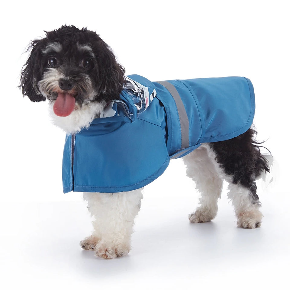 Fashionable Reflective Pet Dog Raincoat Cute Animal Raincoat Pet Hooded Waterproof Jacket Clothes Dog Clothes for Big Dogs