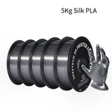 GEEETECH 5 rolls 3D Silk PLA Filament 1Kg/roll 1.75mm Spool Wire For 3D Printer Material,Safety, Vacuum packaging, special color