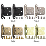 2Pcs American Self Closing Spring Hinge with Screws Overlay Cabinet Door Flush Hinges for DIY