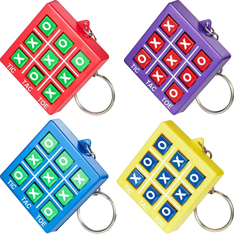 5Pcs Colorful Tic Tac Toe Keychain for Kids Educational Toys Birthday Party Favor Classroom Prizes Goodie Filler Pinata Gift