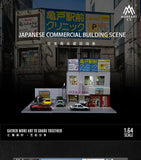 Diorama 1/64 Car Parking Lot with LED Lighting Japanese Commercial Building Model Scene Garage Display Model US