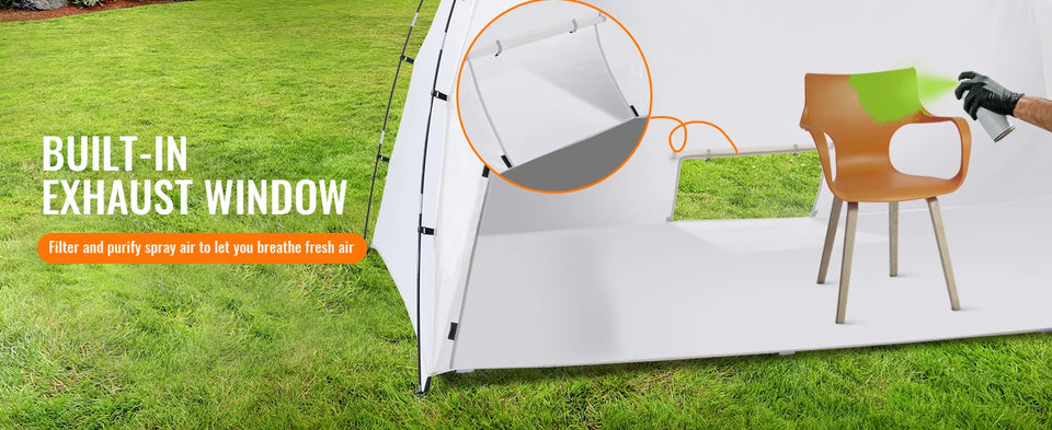 SucceBuy Portable Paint Booth Shelter 7.5x5.2x5.2/10x7x6ft Foldable Spray Painting Tent for Furniture Craft Project DIY Tool