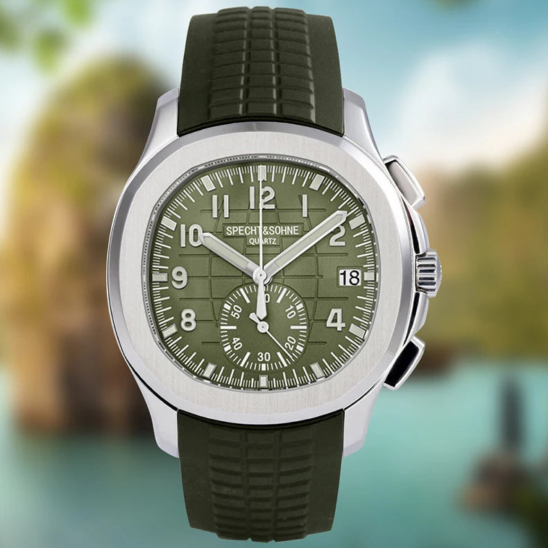 New Arrivals Specht&Sohne Brand Men Quartz Watches 40MM Rose Gold Stainless Steel  Male Functional 5167 Sports Wristwatch 5Bar