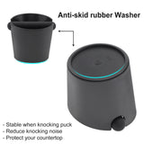 Serviceable Shock Absorption Coffee Knock Box with Espresso Cleaning Brush, Removable Knock Bar Espresso Dump Bin