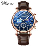 CHENXI Watches Luxury Men Waterproof Star Luminous Watch For Man High Quality Quartz Chronograph Leather Wristwatches Clock Male
