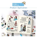 JIANWU Good Collection Book Series Vintage Life Character Landscape Material Collage PET Sticker Creative DIY Journal Stationery