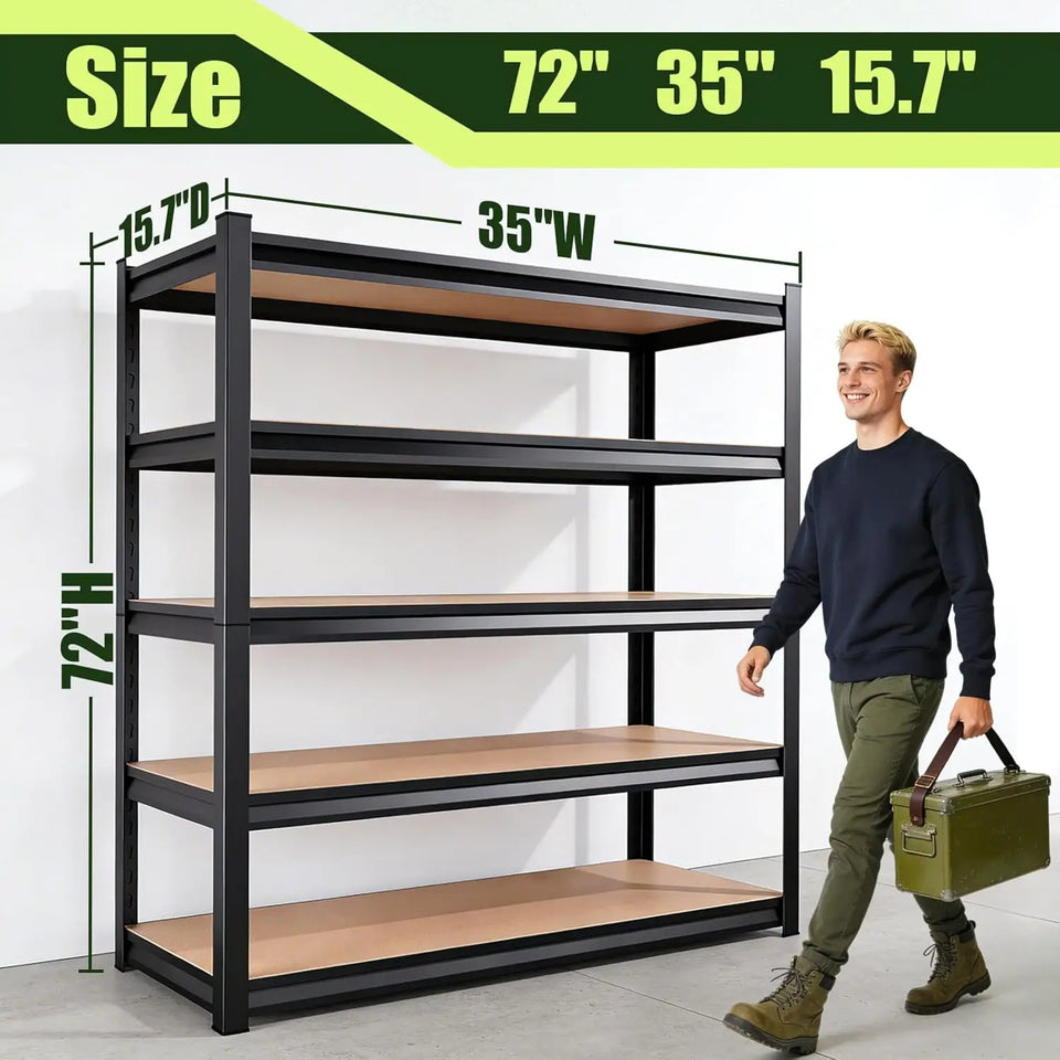 2000LBS Garage Shelving, Heavy Duty Garage Shelves, Adjustable Metal Shelving Unit, Easy Assembly Garage Storage, Customized