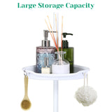 Corner Shower Caddy with Tension Pole 4-Tier Adjustable Shelves Bathroom Storage Organizer with Rubber Pad,101.6 - 122 Inch H