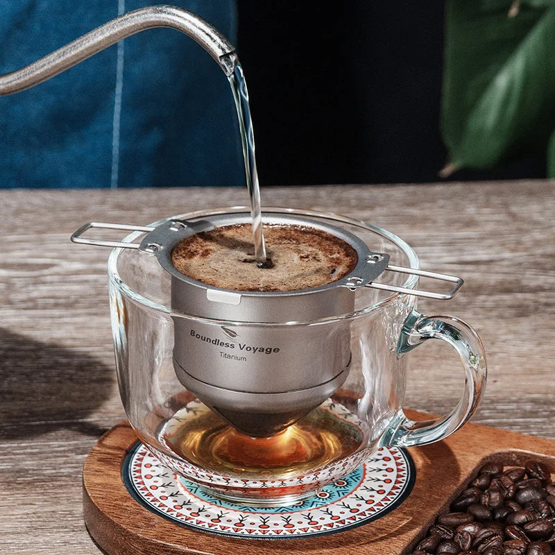 Boundless Voyage Titanium Reusable Coffee Filter Paperless Coffee Filter Metal Coffee Filter Pour Over Coffee Maker Ti6002P