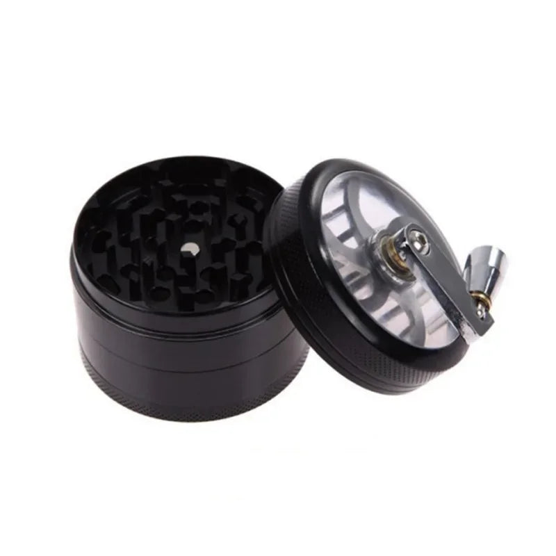 40mm Metal Grinder and Crusher: 4-Layer Hand Crank with Metal Handle - Suitable for Grinding Herbs, Spices, Cinnamon, Ginger