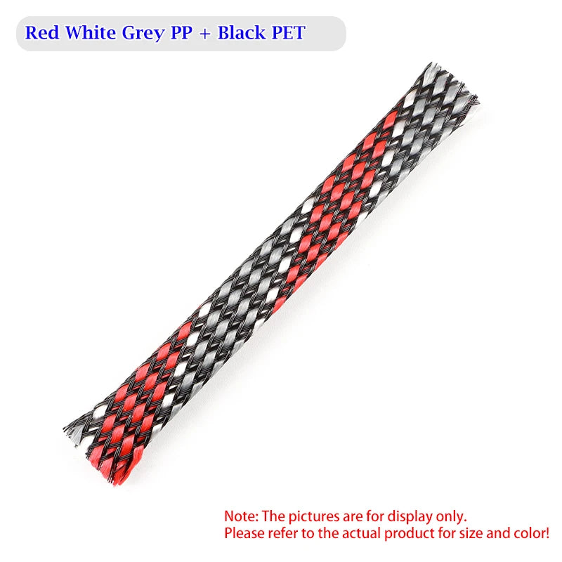 1~100m New  Flexible Braided PP Cotton + PET Yarn Harness Sheath Sleeving Cable Sleeve Wrie Insulated Protection Wrap 4 8 12mm