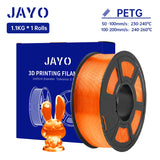 JAYO PETG/PETG Clear 3D Printer Filament 1.75 ±0.02mm 1.1kg/roll High Toughness Neatly Wound Filament Fit Most FDM Printer