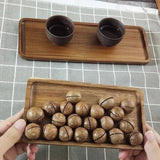 Acacia Wood Coffee Tray Rectangular Food Cup Trays Decorative Wood Plate Dessert Candy Acacia Wood Gongfu Tea Tray