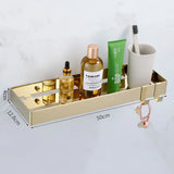 30-50cm Gold Bathroom Shelf Wall Mounted 304Stainless Steel Shower Holder Soap Shampoo Storage Organizer Rack kitchen Shelves