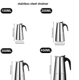 2/4/6/9/12 Cups Coffee Pot Mocha Espresso Latte Stovetop Filter Stainless Steel for Kitchen Moka Coffee Maker Coffee Maker Pot