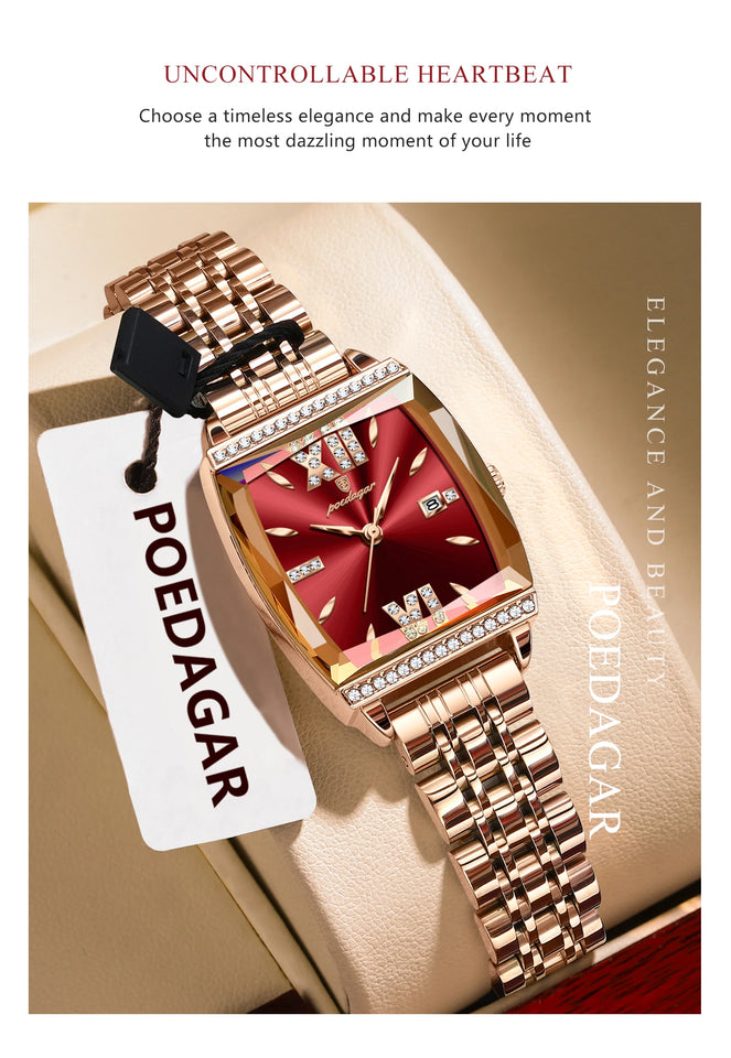 POEDAGAR Fashion Watch For Woman High Quality Waterproof Date Elegant Ladies Watch Stainless Steel Original Women Quartz Watches