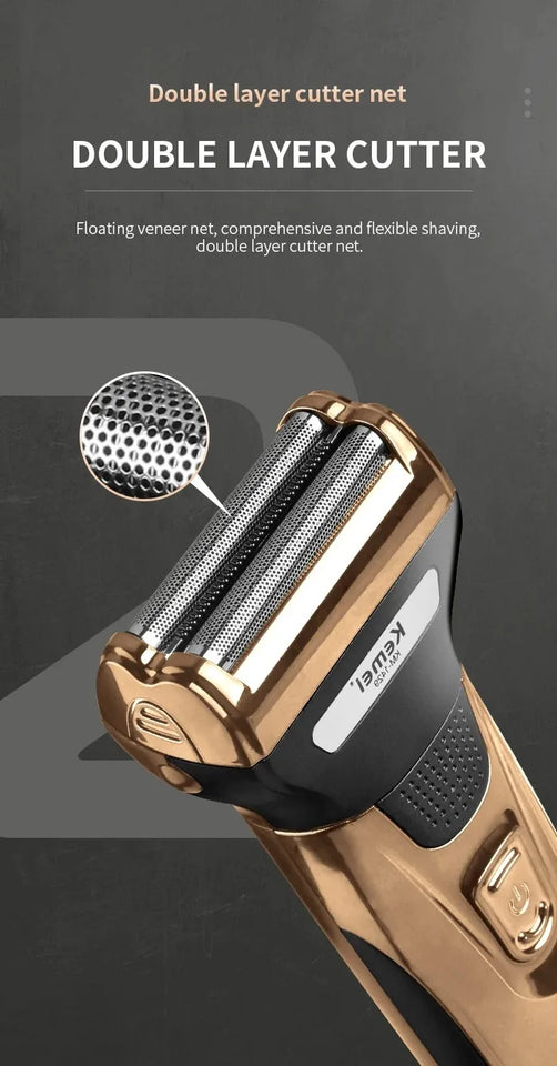 Kemei KM-1429 3 in 1 Electric Beard Shaver Professional Nose Trimmer Detachable Blade Mens Multifunctional Hair Cutting Machine