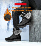 New Winter Waterproof High Top Men Boots Plush Warm Snow Boots Men Sneakers Ankle Boots Outdoor Men's Desert Boots Botas Hombre
