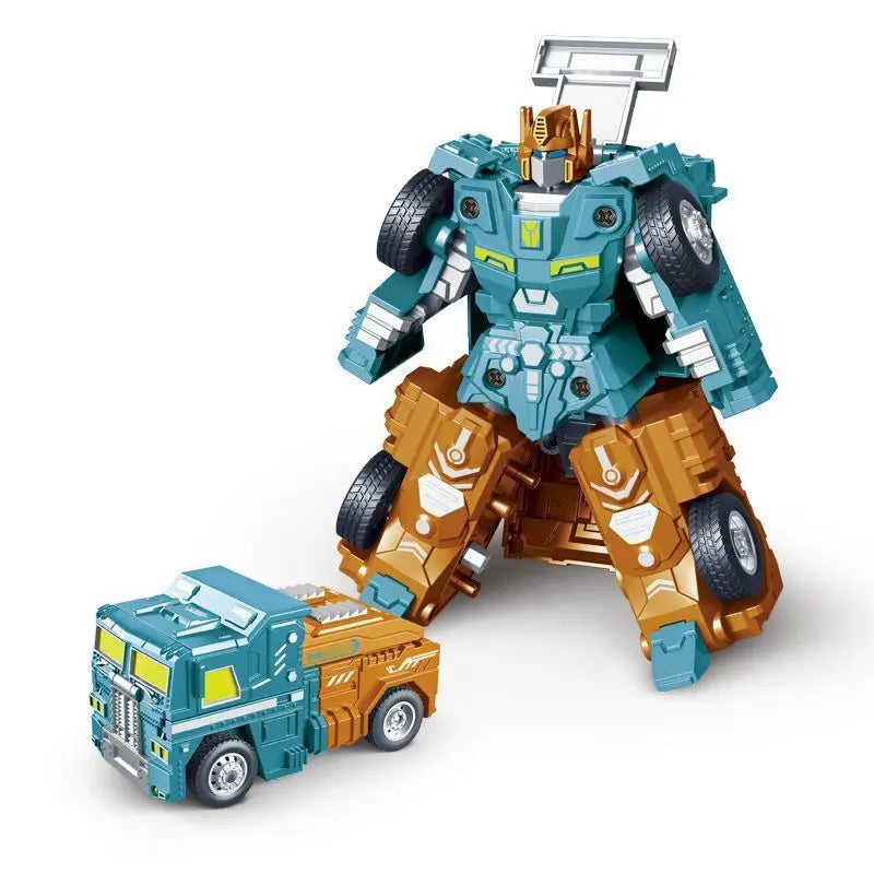 Children's transformable car toys, baby truck, mecha, robot, Police officer model, educational boy,Children's transformable toys