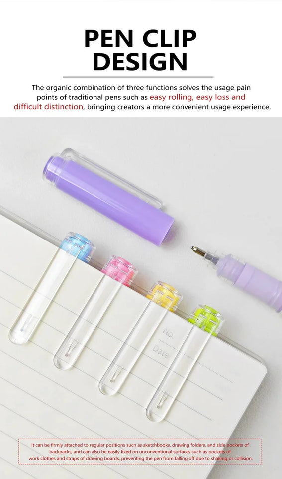 GuangNa 12 Colors/box Direct Liquid Hardhead High-gloss Acrylic Marker, for Student Notebook Writing, DIY Painting Graffiti