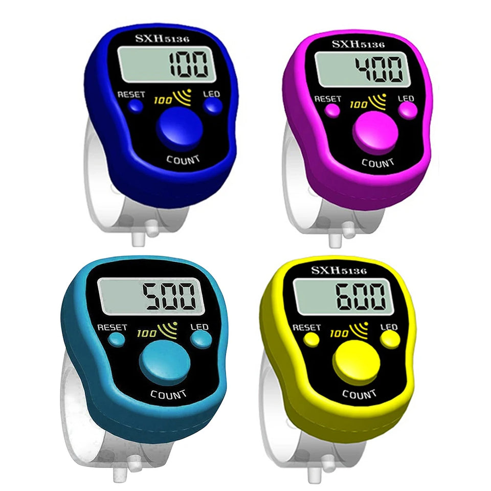 Electric Digital Display Counter Buddha Chanting Counter Electronic Digital Display Hand Tally with LED Light for Sewing