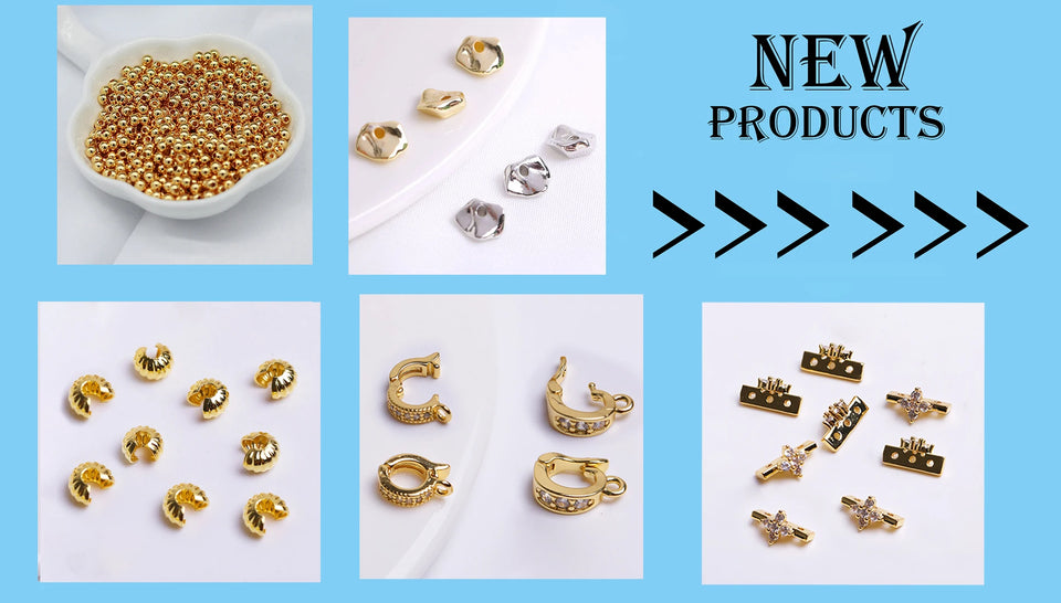 18k Gold Plated Spacer Beads For Bracelet Making,Separators For Beads,Jewelry Fittings,DIY Jewellery Making Supplies Wholesale