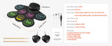 SucceBuy Electric Drum Set 7-Pad / 9-Pad Roll-up Drum Practice Pad Electronic Drumset Portable Instrument Toy for Kids Ages 3+