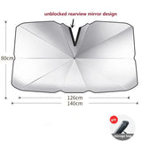 Folding Car Sunshade Umbrella Windshield Front Sun Shade Titanium Silver Material Car Window Summer Sun Protection Accessories