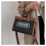 Canvas handbags women's 2023 new fashion all-match tote bag style large capacity shoulder messenger bag for woman