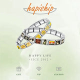 Hapiship 2025 Women's Fashion Mushroom Heart Planet Coffee Italian Charms Fit 9mm Stainless Steel Bracelet DIYJewelry Gift ZH037