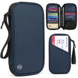 New Solid Color Passport Holder RFID Blocking Ticket Slot Clip Protective Cover Protector Leather Travel Card Bag