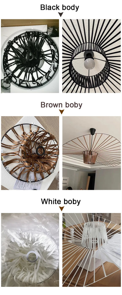Italian Nordic Straw Hat Pendant Light Restaurant Art Living room Designer Industrial Retro Restaurant Kitchen Hanging Lights