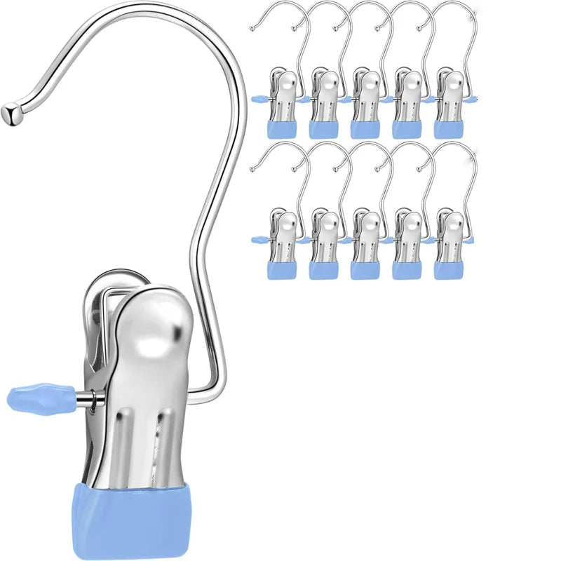 Hangers Clips Stainless Steel Laundry Hooks Hanging Clothes Pins Clip Hangers Boot Shoes Clothes Pins