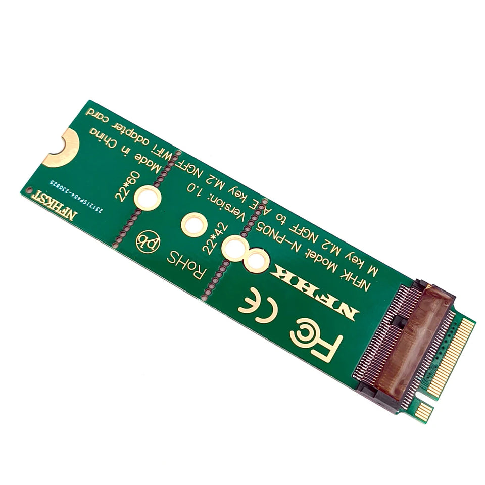 M.2 M key to A + E Key NGFF slot WIFI Wireless Network Card M2 NGFF PCI express to E key slot Adapter