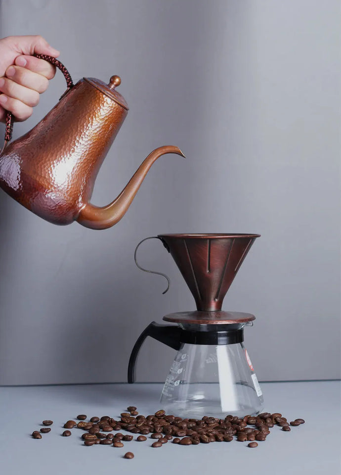 Pure Red Copper Coffee Tea Pot Cup Spoon Set Drinkware Long Gooseneck Spout Kettle Hand Drip Kettle turkish Coffee Maker Set