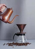 Pure Red Copper Coffee Tea Pot Cup Spoon Set Drinkware Long Gooseneck Spout Kettle Hand Drip Kettle turkish Coffee Maker Set