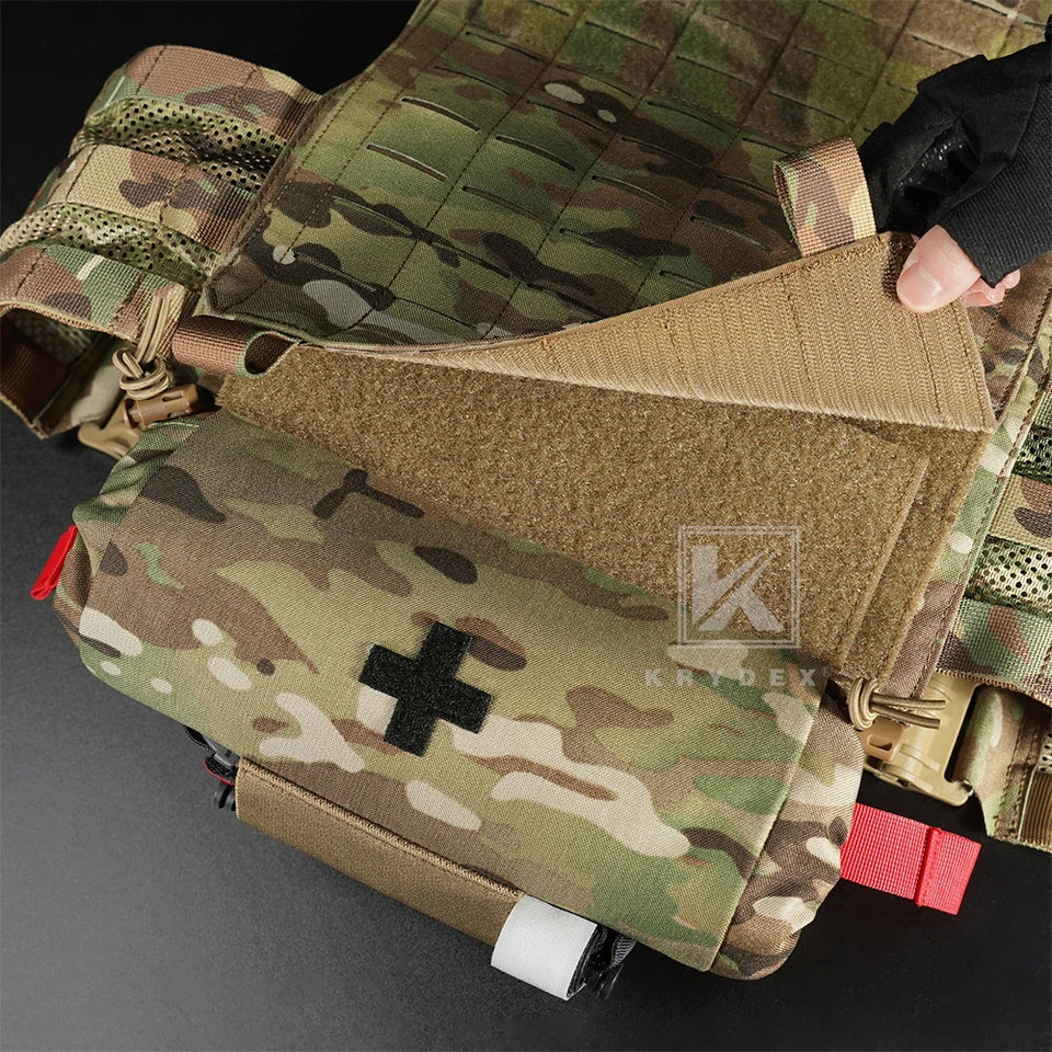 KRYDEX Tactical Roll Up Medic Pouch First Aid Trauma EMT IFAK Organizer Pouch Drop Dump Pouch for Vest Chest Rig Outdoor Gear