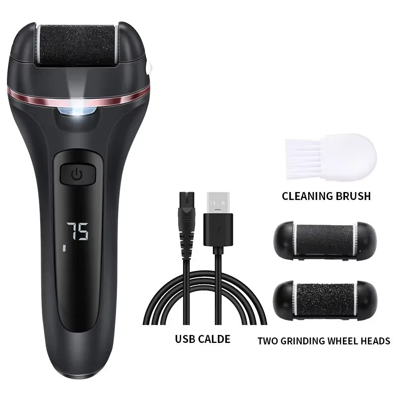 USB Powered Electric Foot Grinder Callus Remover Rechargeable with Adjustable Speeds for Men & Women's Pedicure Care