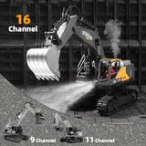 ZWN 1/16 1/20 Remote Control Excavator Dump Truck RC Model Car Toy Professional Alloy Simulation Construction Vehicle for Kids