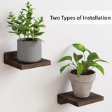 4PCS Floating Shelves For Wall Wood Shelf Display Ledges Room Decor Home Living Room Plant Flower Pot Tray Storage Garden Decora