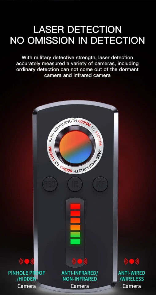 Hidden Camera Detector Anti Spy Gadget Professional Hunter Wireless Signal Car GPS Infrared Search Wiretapping Bug Mini Devices