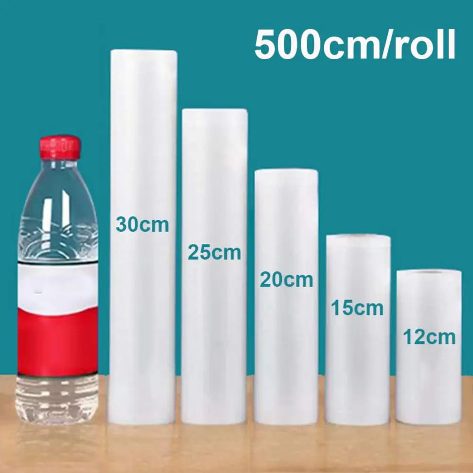 Vacuum Sealer Bags Rolls for Vacuum Sealer Meat Fruit Vegetable Food Vacuum Storage Packaging Bags 12/15/20/25/30cm 500cm/roll