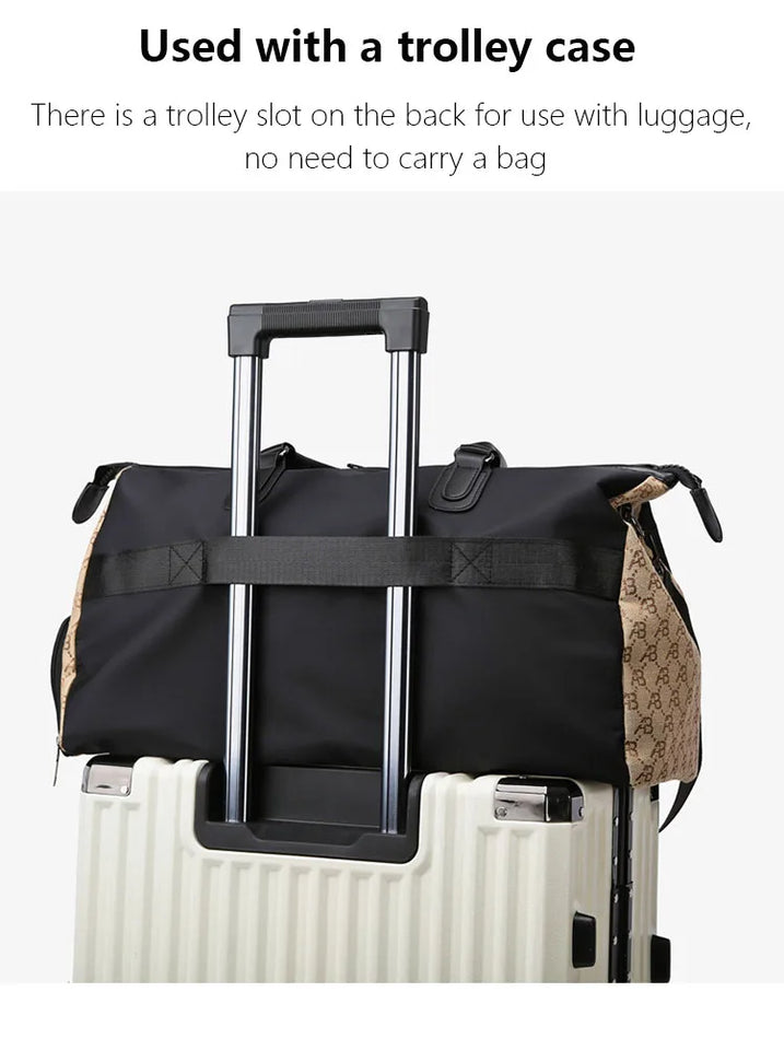 Travel Fitness Bag Luggage Bag Zipper Storage Bag Carry-on Duffle Bag With Single Shoulder Strap For Short Trips Swimming