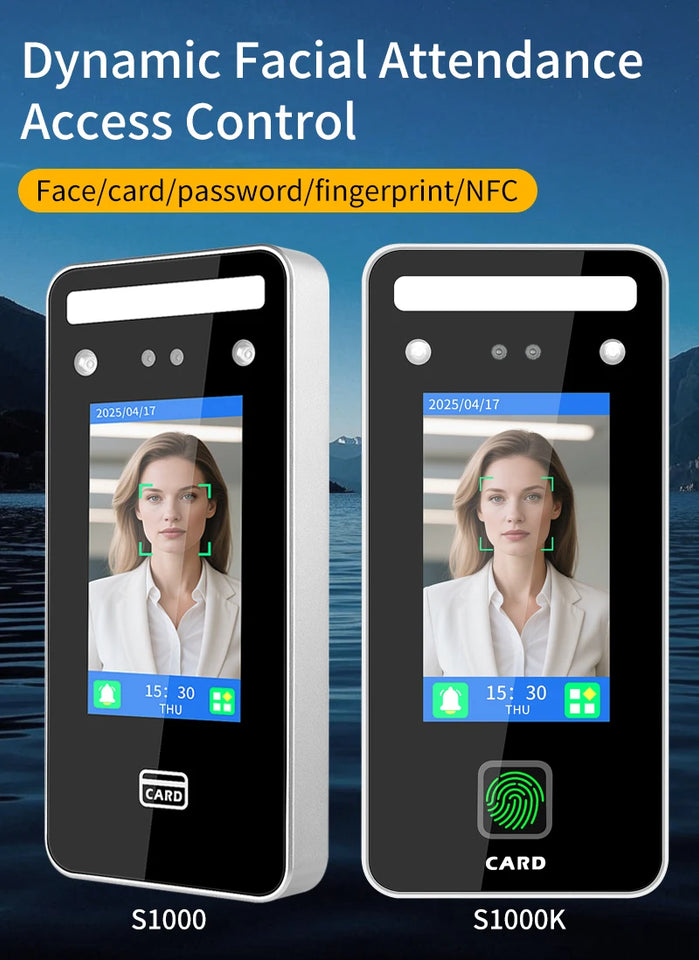 AI-Powered Biometric Fingerprint and Face Recognition 4.3in Turnstile Card Reader for Time Attendance and Access Control