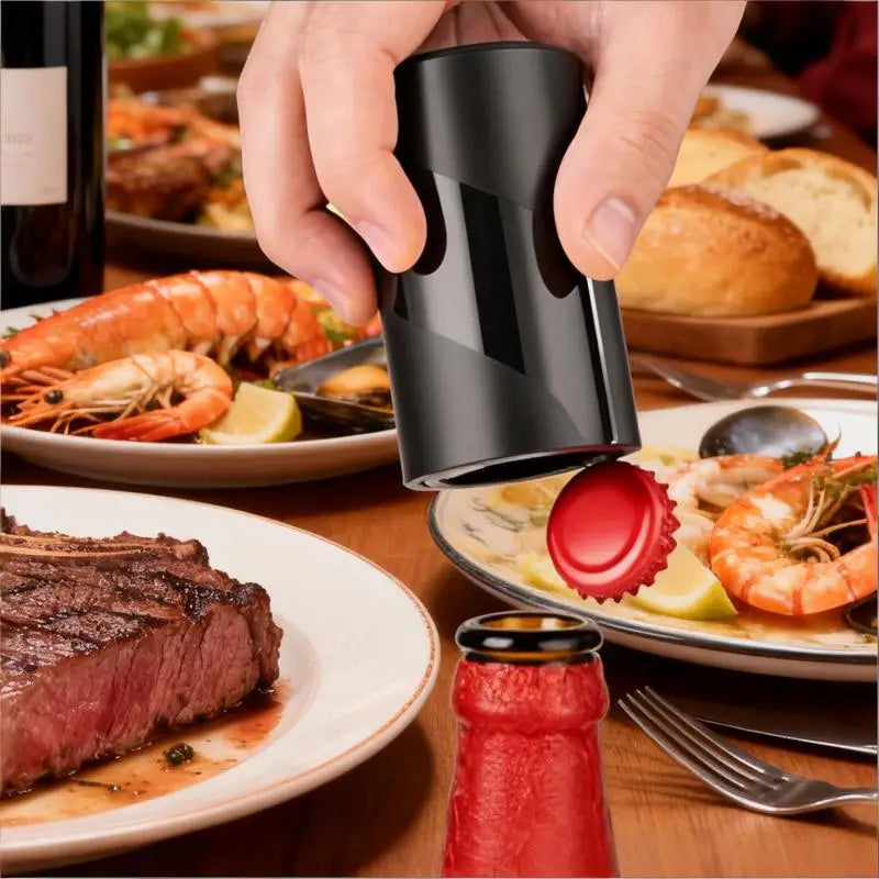 Electric Portable Beer Bottle Opener Magnet-Automatic with Cap Catcher Picnic Camping Barbecue Travel, No Damage to Bottle Cap