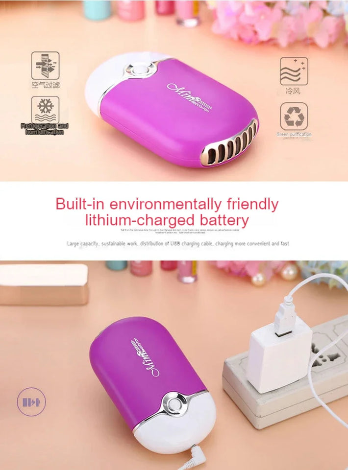 New USB Mini Fan Air Conditioning Blower USB Charging Fan Eyelash Hair Dryer Portable Nail Polish Quick Dry Pocket Cooling Fan